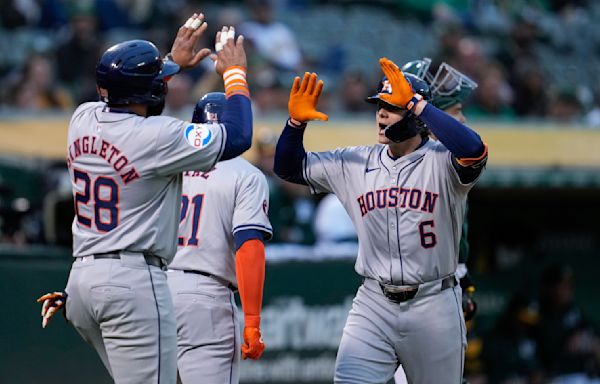Verlander strikes out 9, passes Greg Maddux for 10th on career list as Astros beat A's 6-3