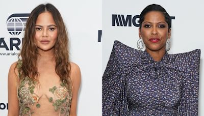 Chrissy Teigen Elevates Sheer Trend With Floral Embellishments, Tamron Hall Opts for Exaggerated Statement Shoulders and More From the 2024...