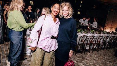 Greta Lee, Meg Ryan Attend Al Fresco Saks and Loewe Dinner at Pace Gallery