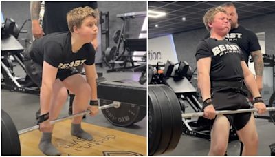 Eddie Hall's 11-year-old son successfully deadlifts the same weight as heavyweight Tyson Fury