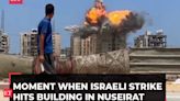 Gaza War Day 288: Moment when Israeli airstrike hits residential building in Nuseirat, watch!