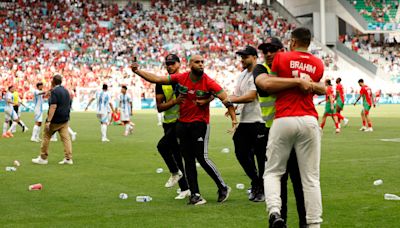 Argentina ‘equaliser’ ruled out by VAR nearly two hours after Morocco match suspended