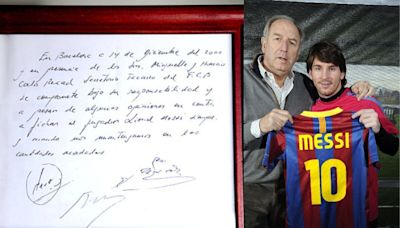 Comienza la subasta de la servilleta del primer contrato de Messi: ¿cuánto es la fortuna de su precio de salida?