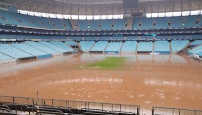 Grêmio: Arena ainda tem entre 80 a 100cm de água em seu interior