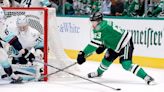 Stars forward Evgenii Dadonov returns to practice after two months off ice due to injury