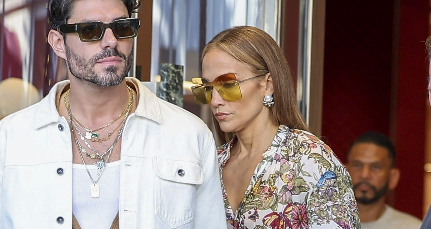 Jennifer Lopez Wears Floral-Print Dress While Shopping at Gucci in Beverly Hills