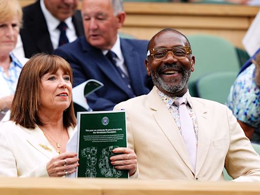 Prince Albert II of Monaco and Sir Lenny Henry in crowd on Wimbledon day eight