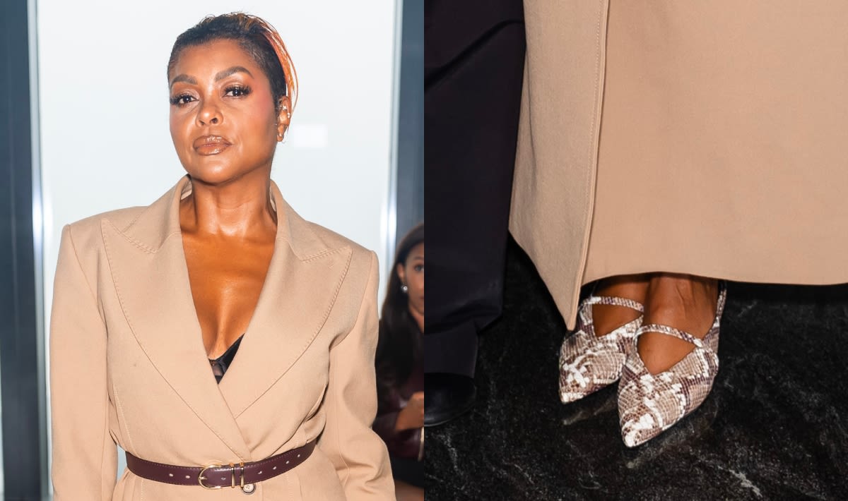 Taraji P. Henson Gets Wild in Snakeskin Mary Jane-Inspired Kitten Heels at Jonathan Simkhai SS25 Show in New York