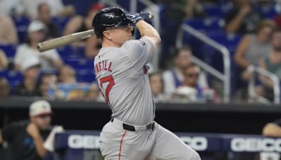 Hamilton, O’Neill drive in runs in the 12th inning to lift Red Sox over Marlins 6-5