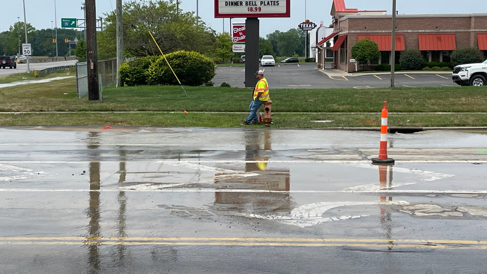 Major water main break affecting traffic near Reynoldsburg