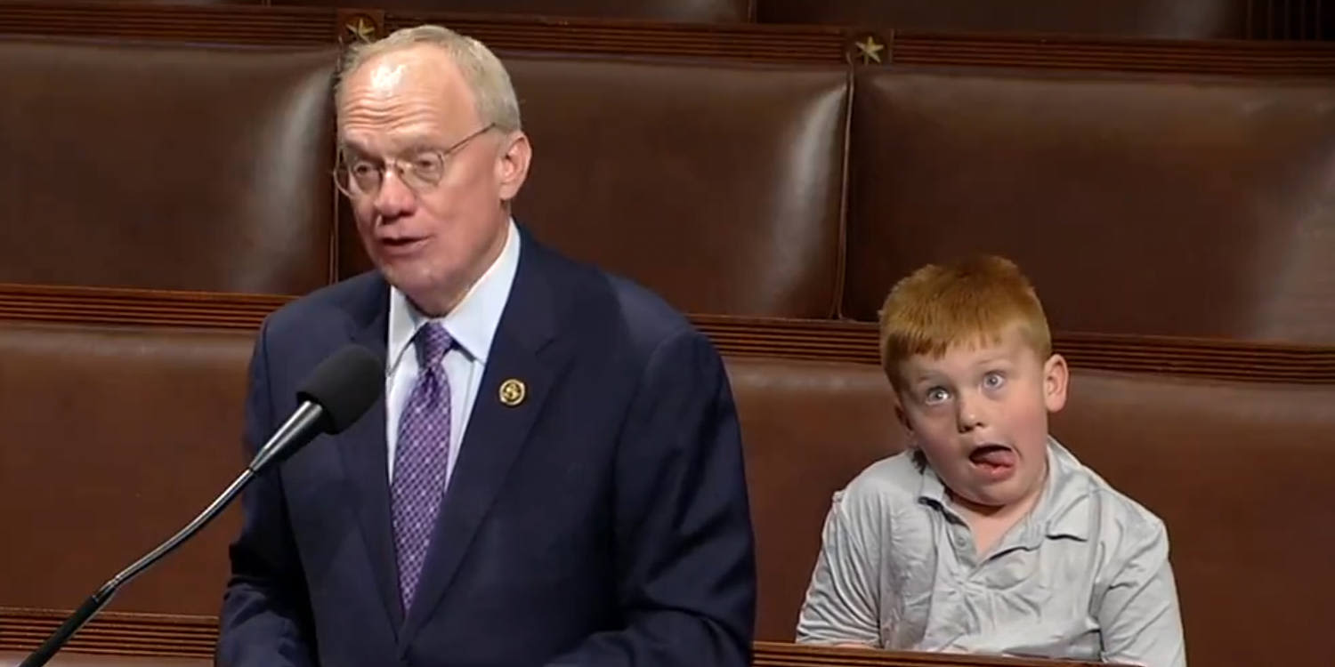 Congressman brought his son to work and it went exactly how you think it did