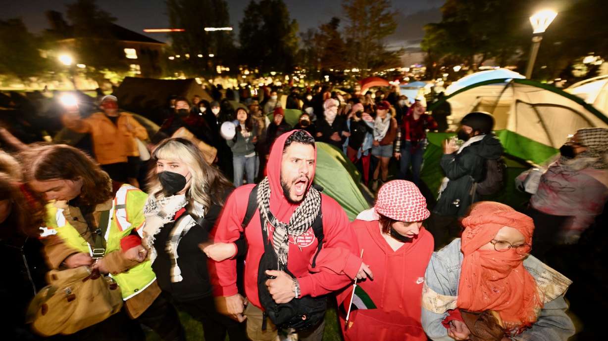 Police order pro-Palestine protesters at University of Utah to take down tents