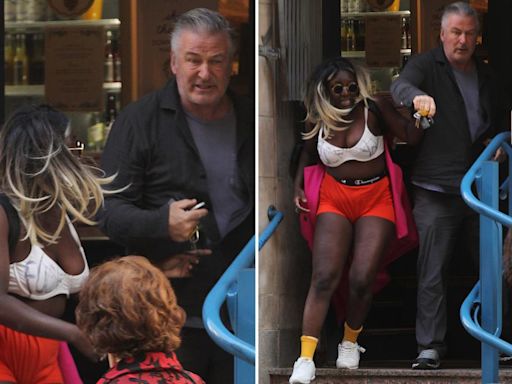 Alec Baldwin’s scuffle with anti-Israel agitator ‘Crackhead Barney’ spilled onto sidewalk outside NYC coffee shop, photos show