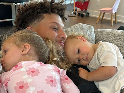 Patrick Mahomes Gets Some ‘Father’s Day Snuggles’ from Daughter Sterling and Son Bronze