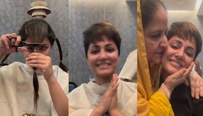Hina Khan Chops Off Her Hair As She Undergoes Chemotherapy For Breast Cancer, Her Mom Breaks Down; Watch - News18