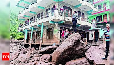 Flash flood hits HP village near Manikaran, houses washed away | Shimla News - Times of India