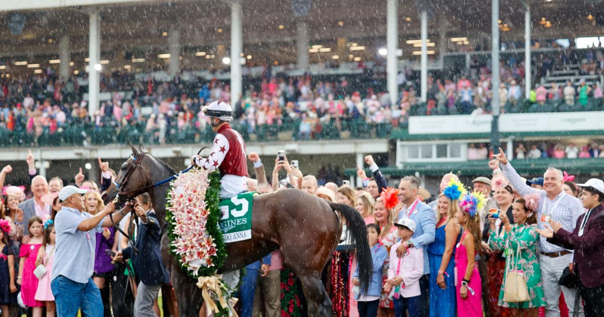 Thorpedo Anna dominates 150th Kentucky Oaks race on sloppy track at Churchill Downs