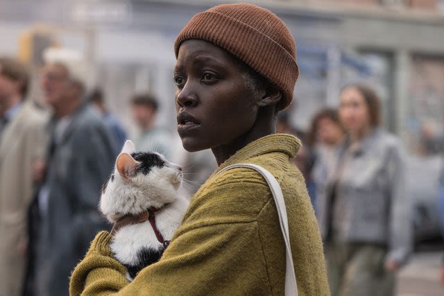 Lupita Nyong'o and her cat prove they could definitely survive in “A Quiet Place”