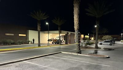 Las Vegas credit union scene of unusual crime using construction equipment