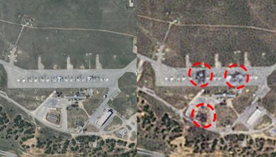 Damage To Russia's Belbek Air Base In Crimea Seen After Ukrainian Strikes