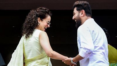 Video: Reunion Of Co-Stars-Turned-MPs Kangana Ranaut, Chirag Paswan In Parliament