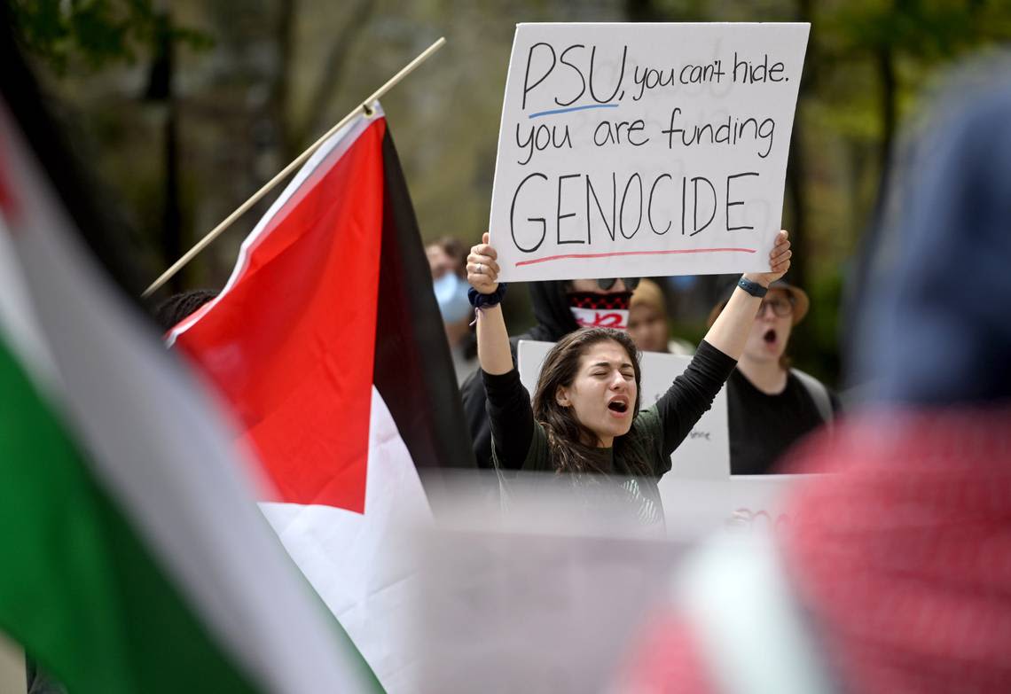 Pro-Palestine protesters demand Penn State divest from Israel amid national trend