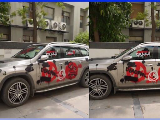 Aman Gupta's Rs 1.4 Cr Mercedes GLS Vandalised with Deadpool Graffiti