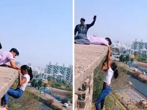 ‘All That For A Reel?’ Pune Girl Hangs From The Edge Of A Building In Viral Video - News18