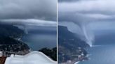 Spectacular waterspout spins off Amalfi coast