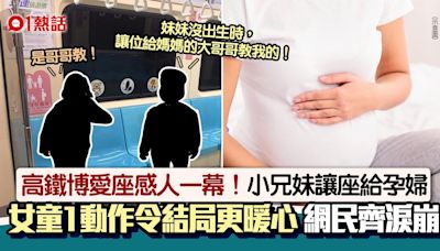 讚！小兄妹坐高鐵關愛座 見孕婦即熱心讓座 女童1動作暖哭網民