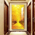 風景走廊玄關畫裝飾黃金大道客廳招財發財樹壁畫現代簡約過道掛畫半米潮殼直購