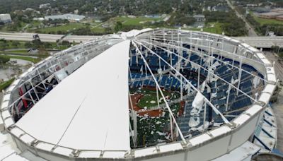 Hurricane Milton shreds Florida stadium roof