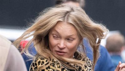 A Glimpse of Kate Moss at 50 Leaving an Upscale London Eatery