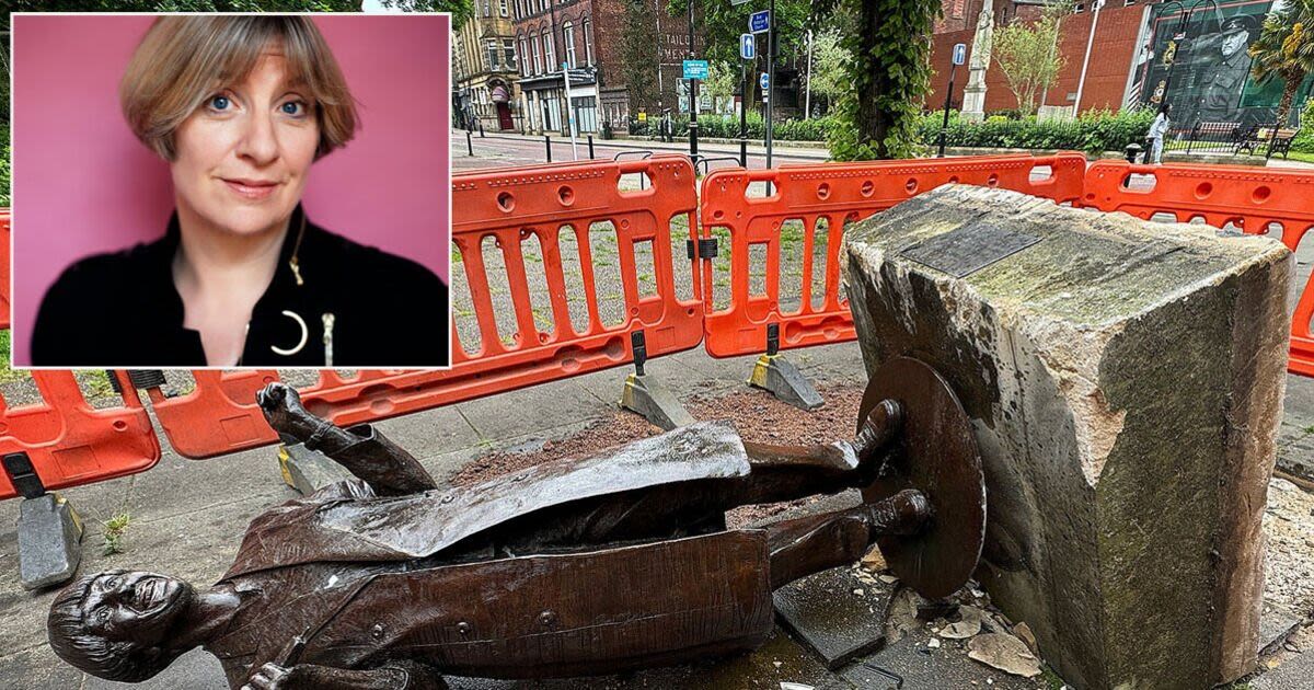 Iconic Victoria Wood statue knocked over by out of control taxi