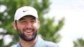 Top-ranked Scottie Scheffler of the United States, a two-time Masters champion, smiles on the practice putting green ahead of the 106th PGA Championship at Valhalla