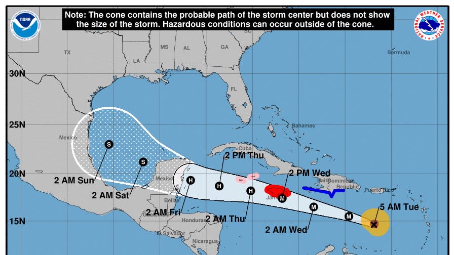 Hurricane Beryl tracker: See projected path of Category 5 storm