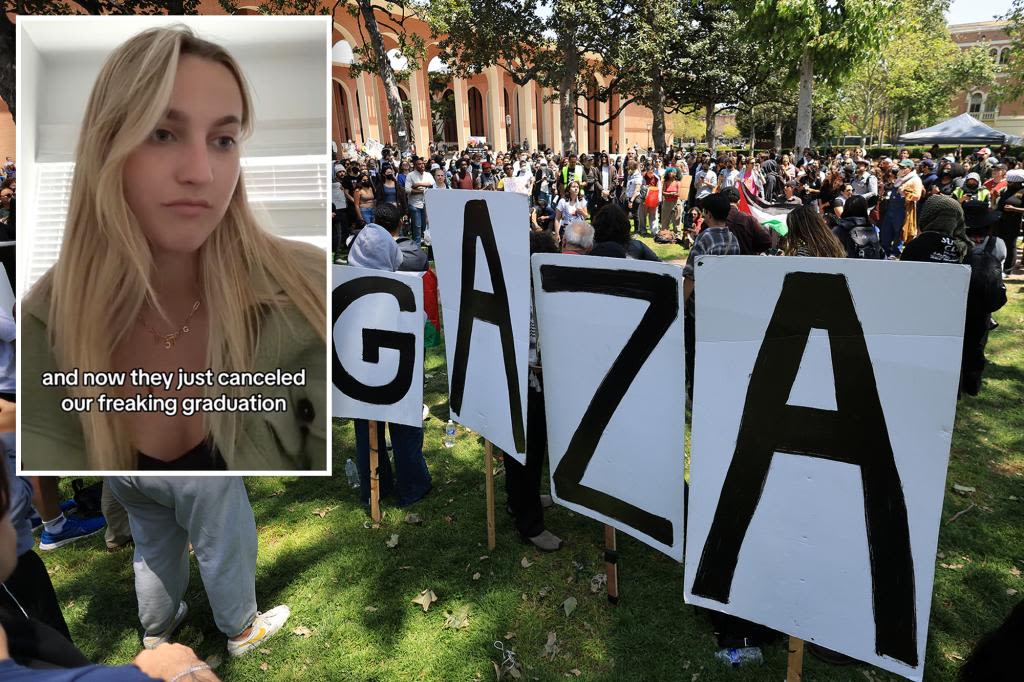 USC seniors who didn’t have high school graduations due to COVID ‘in tears’ over canceled ceremony as campus overrun by anti-Israel protests