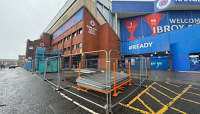 Scaffolding at Ibrox as Gers desperately bid to complete work by end of August