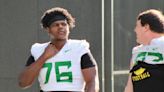 Oregon players continue to rave about OT Josh Conerly’s development this spring