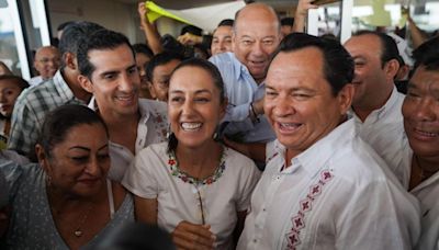 Con entusiasmo reciben a Claudia Sheinbaum en Yucatán