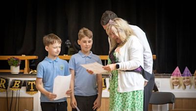 Retiring Burnside Primary headteacher showered with love in surprise goodbye celebration