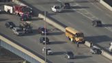 School bus crash blocks traffic on I-43/94 NB in Milwaukee