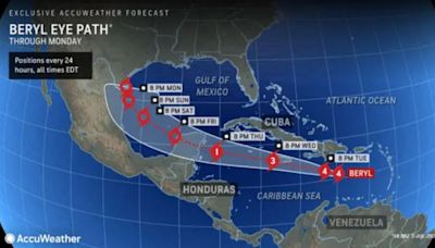 Hurricane Beryl tracker shows powerful storm may head toward U.S.