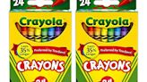 Crayola 24 Count Box of Crayons Non-Toxic Color Coloring School Supplies (2 Packs), Now 50% Off