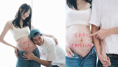 連詩雅懷孕31周分享大肚寫真 與陳家樂宣佈陀B女：好期待與Baby Camila見面