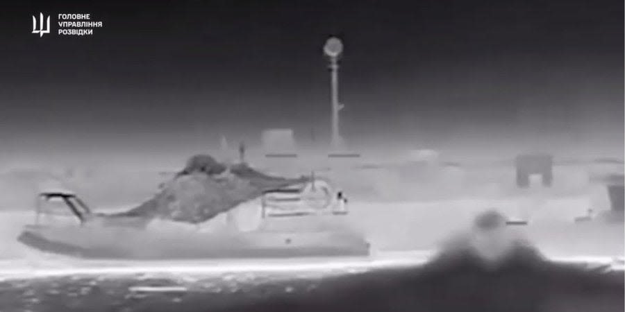 Ukrainian sea drone destroys Russian speedboat in Crimea - video
