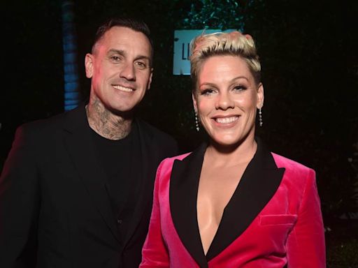 Pink Is a 'Hot Mess' in Red Swimsuit While Celebrating Husband Carey Hart