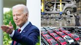 Biden slaps new tariffs on China EVs, steel — but rain forces him to cut short announcement event