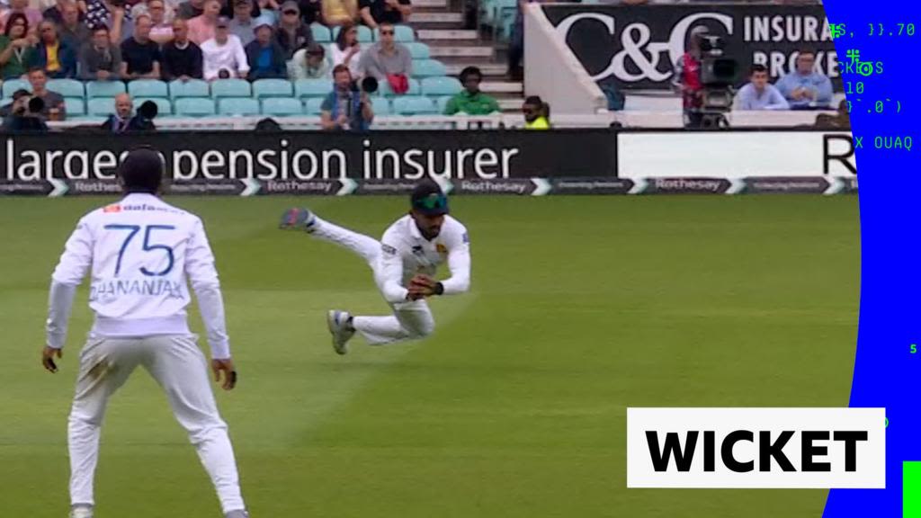 England v Sri Lanka: Kamindu Mendis takes a brilliant catch to dismiss Harry Brook