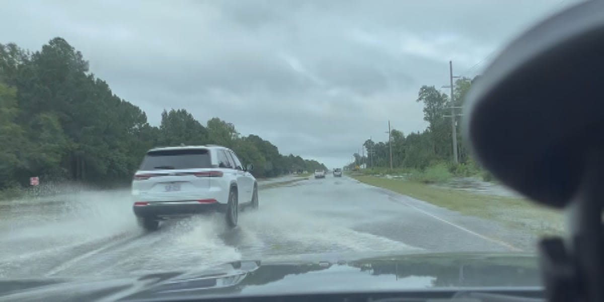 LOOK: Storm causes flooded, washed out roads in Brunswick County